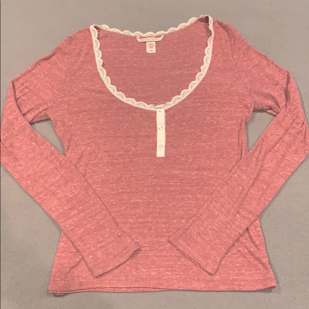 Lace Trimmed Long Sleeve Victoria’s Secret